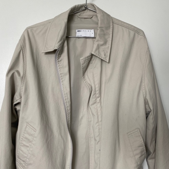 ASOS Design Beige Zip-Up Jacket Medium - New - Picture 2 of 12